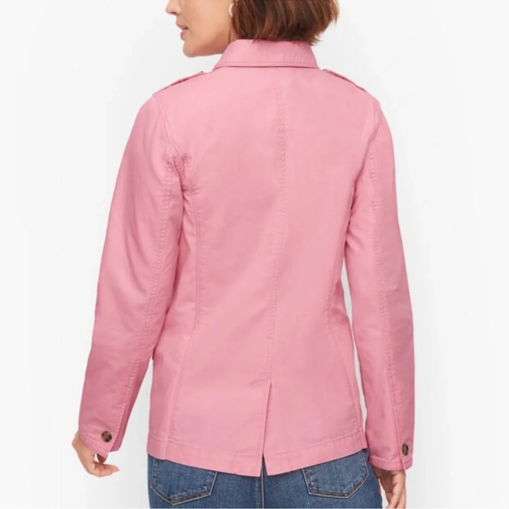 TALBOTS Pink Montauk Twill Jacket Coat Women’s Medium - Picture 2 of 12